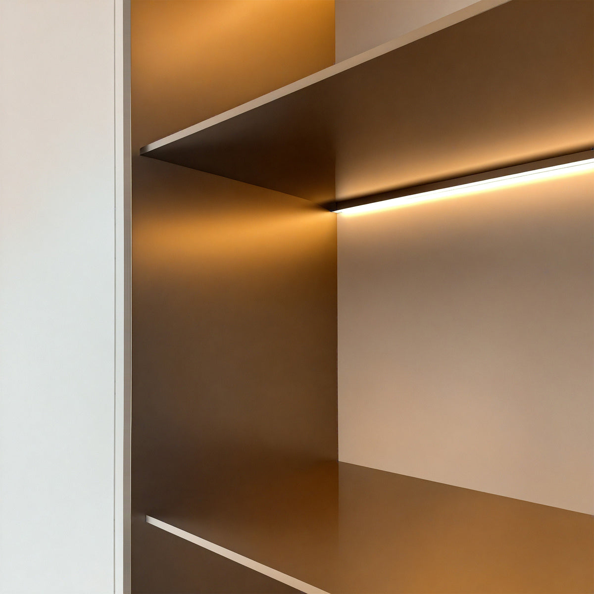 Modern Custom Stainless Steel Wall Niche - Celeste’s Interiors - Thoughtfully Made for Your Home.