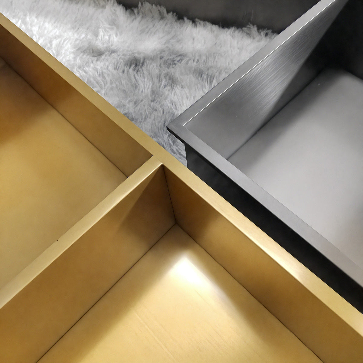 Modern Custom Stainless Steel Wall Niche - Celeste’s Interiors - Thoughtfully Made for Your Home.