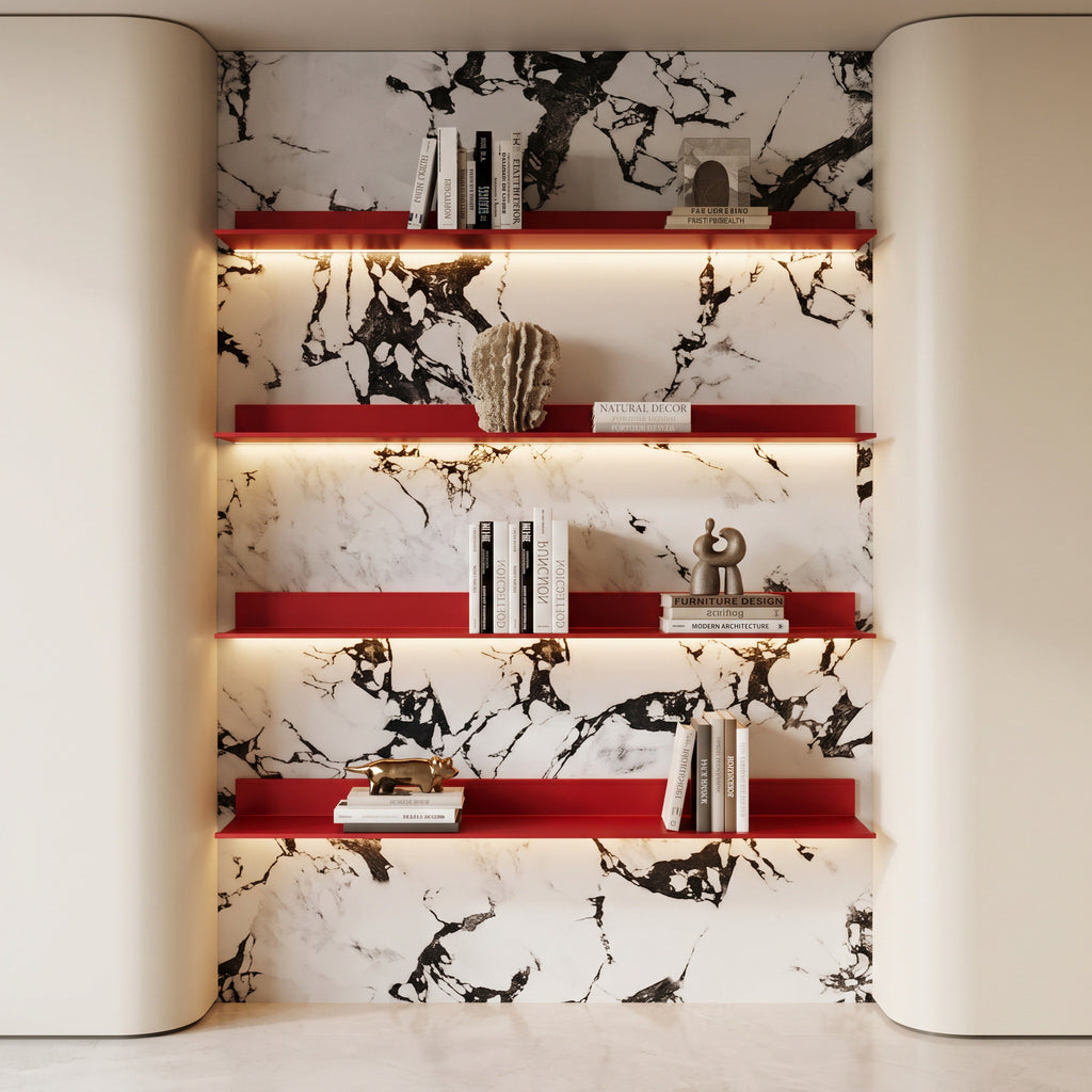 Red LED Aluminum Floating Shelf - Celeste’s Interiors - Thoughtfully Made for Your Home.