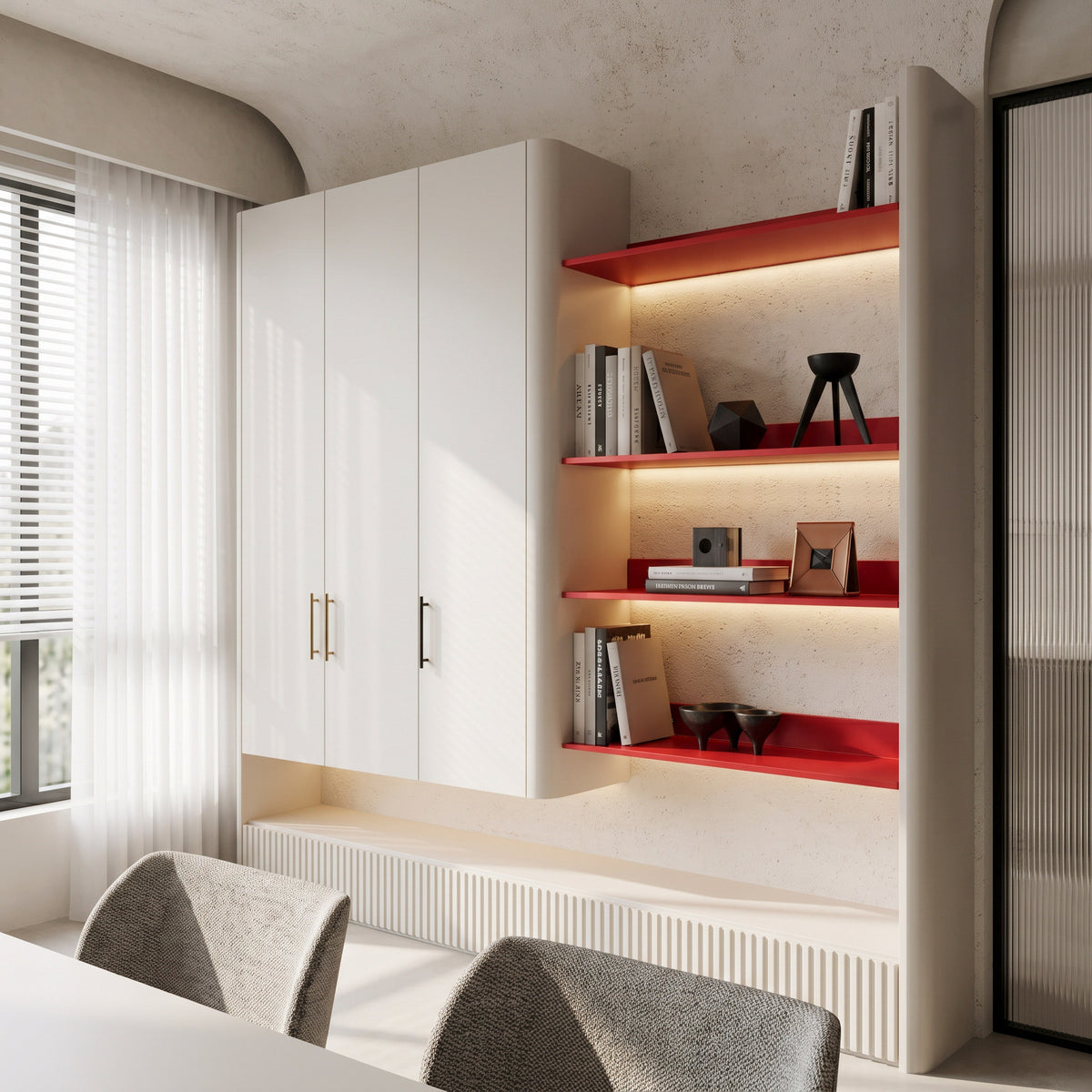 Red LED Aluminum Floating Shelf - Celeste’s Interiors - Thoughtfully Made for Your Home.